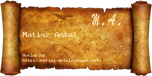 Matisz Antal névjegykártya